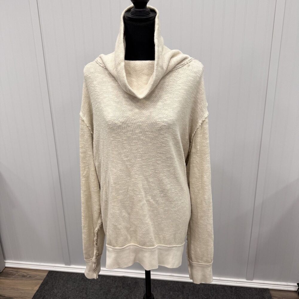 We the Free Women's XL Cream Cowl Neck Dolman Sleeve Oversized Boho Sweater